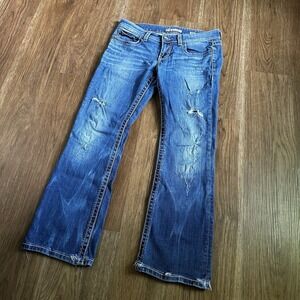 BKE Stella Boot Jeans Womens 29x31.5 Blue Medium Wash Distressed Stretch Denim
